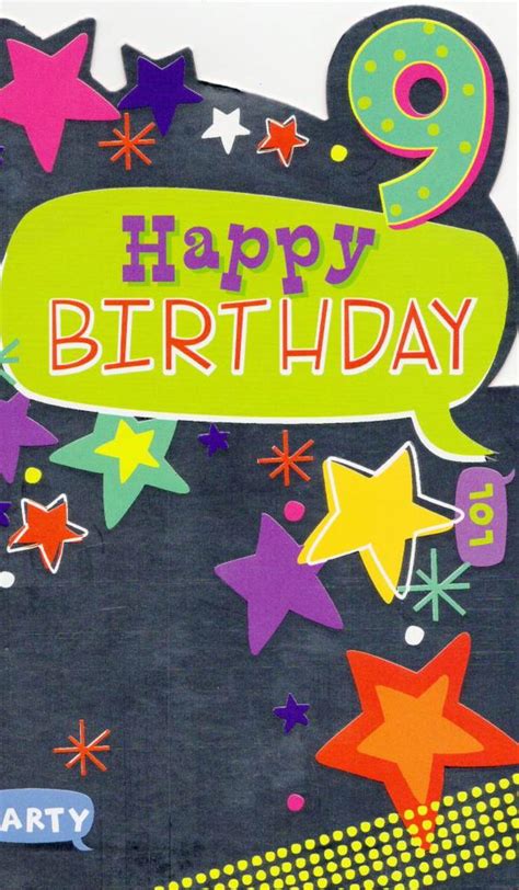 Childrens Happy 9th Birthday Greeting Card Cards Love Kates