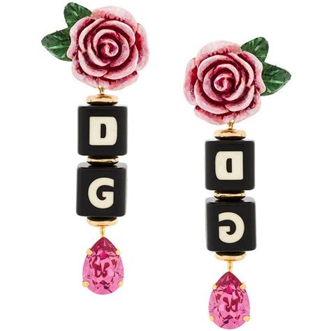 Dolce And Gabbana Rose And Dice Drop Clip On Earrings €430 Liked On