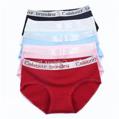 Langsha 4pcslot Panties Women Underwear Sexy Letter Cotton Soft Female Briefs Lingerie Seamless