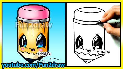 back to school cutie how to draw easy things pencil cartoon drawing tutorials fun2draw