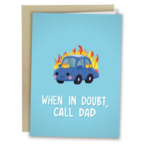 funny father s day card when in doubt call dad sleazy greetings