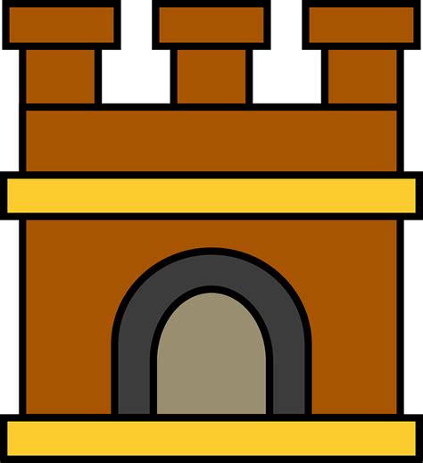 Brown Castle Keep With Yellow Trim Clipart Free Download Transparent