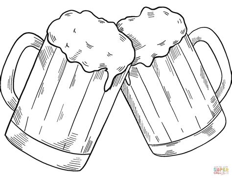 Beer Mugs Coloring Page Free Printable Coloring Pages