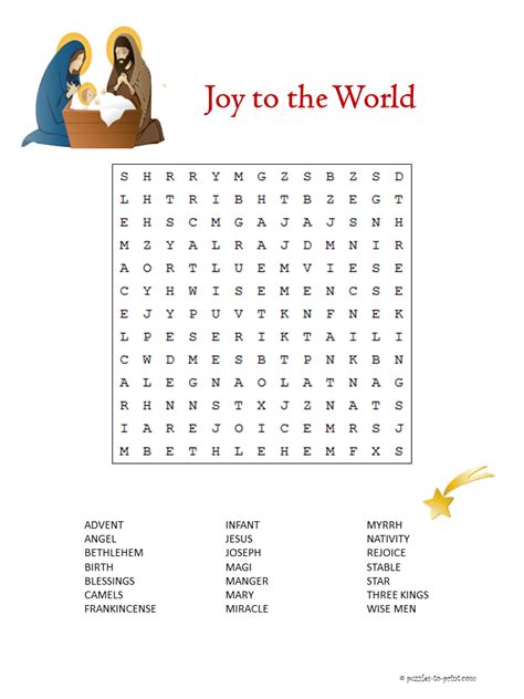 Play our free word search puzzles online. Joy to the World Christmas Word Search | Christmas sunday ...