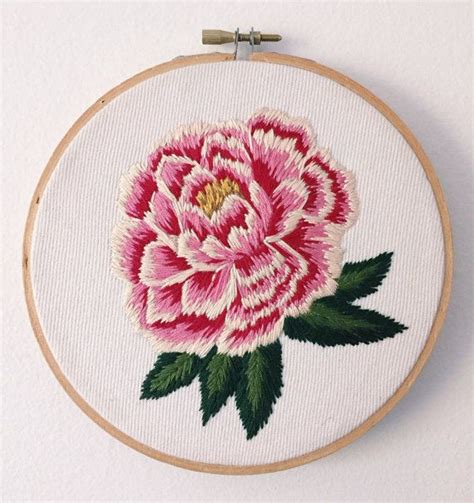 Peony Embroidery Hand Embroidery Sashiko Embroidery Embroidery