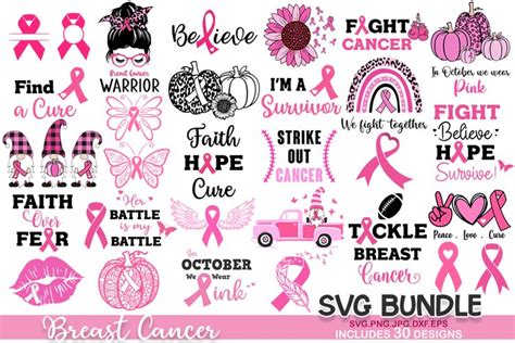 Breast Cancer Breast Cancer Svg Bundle