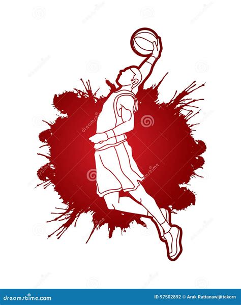 Basketball Player Dunking Stock Vector Illustration Of Basketball