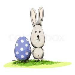 Cute Easter Rabbit With Egg Stock Vector Colourbox