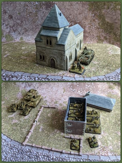 Painted Ww2 15mm Buildings And British And Germans Painted And