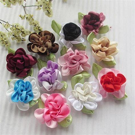 chenkou craft 2tone satin ribbon flowers bows appliques diy craft wedding decoration 40pcs