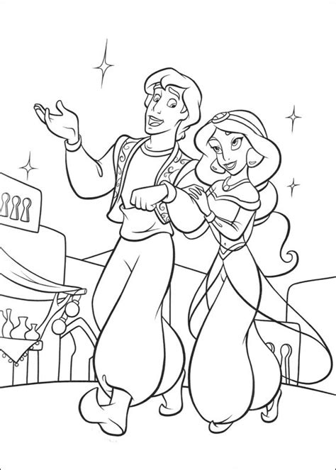 Aladdin and Jasmine Coloring Pages | Tops Wallpapers Gallery