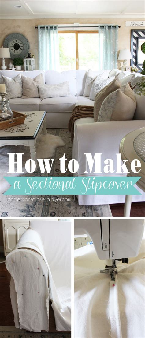 It took a little extra time to drill the pocket holes in each piece with. How to Make a Sectional Slipcover | Confessions of a ...
