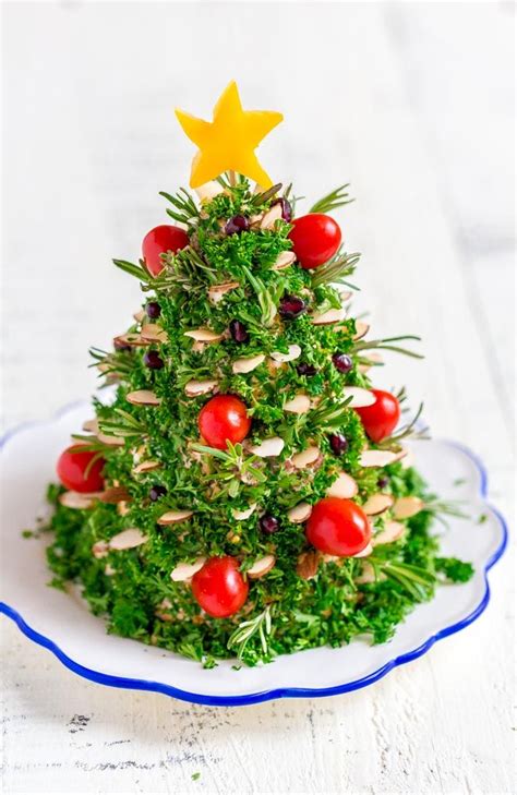 Cheese Ball Decorated Like A Christmas Tree Christmas Recipes Cheese