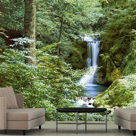 Waterfall In Spring Wall Mural Brewster Home Fashions Touch Of Modern
