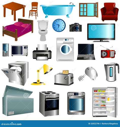 Furniture and appliances stock illustration. Image of refrigerator