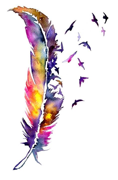 Feather Watercolor Print Watercolorarts Feather Art Watercolor Art