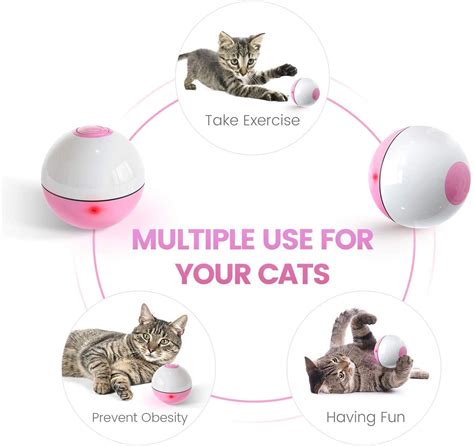 Iokheira Interactive Cat Toys Ball 3rd Gen Wicked Ball For Indoor Cats Auto 360° Self