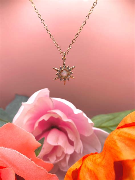 K Gold Filled North Star Opal Necklace Etsy