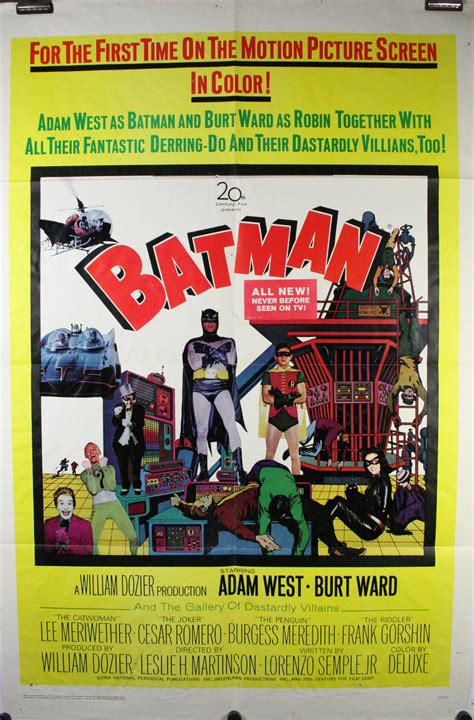 Also created for the tv series, the most notable thing. BATMAN, Original Vintage Adam West 1 sheet Movie Theater ...