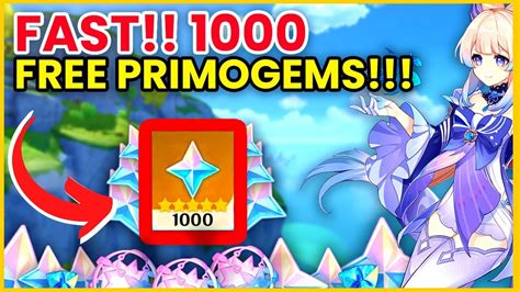 How To Get 1000 Primogems Fast In 1 Minute Genshin Impact
