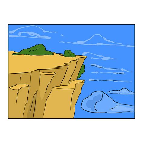 How To Draw A Cliff Easy Drawing Tutorial For Kids