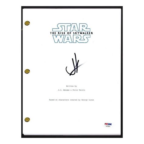 Jj Abrams Signed Star Wars The Rise Of Skywalker Script