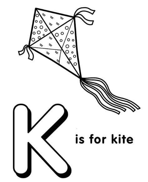 Letter K Coloring Page For Kids To Print And Download