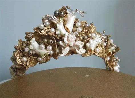 Scottish Designed Vintage Tiara In Golds Roses And Pearls Etsy