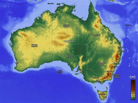 Geografische Kaart Van Australië Topografie En Fysieke Kenmerken Van