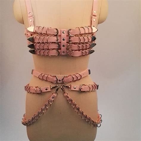 100 handmade punk gothic pu leather bra top heavy duty 4 row body waist belt waist cincher