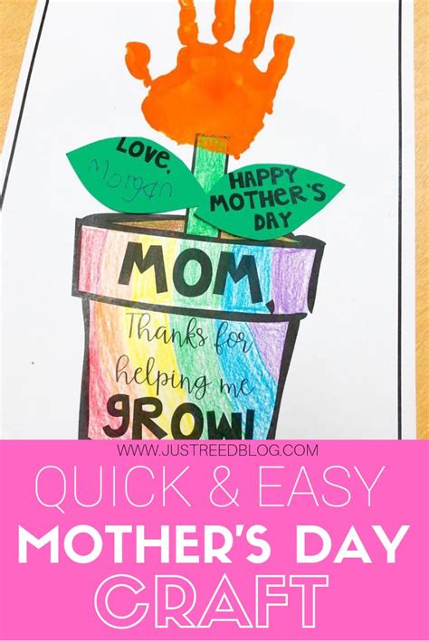 20 easy and cute mother's day crafts for preschoolers including handprint and footprint ideas. EASY Mother's Day Handprint Craft (Mothers Day) | Easy ...