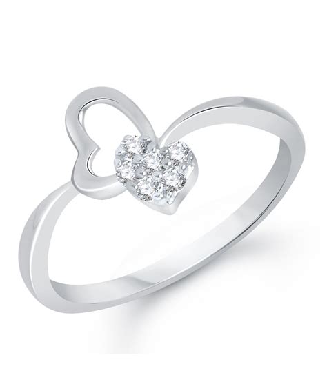Vk Jewels Simple Look Heart Rhodium Plated Ring Buy Vk Jewels Simple Look Heart Rhodium Plated