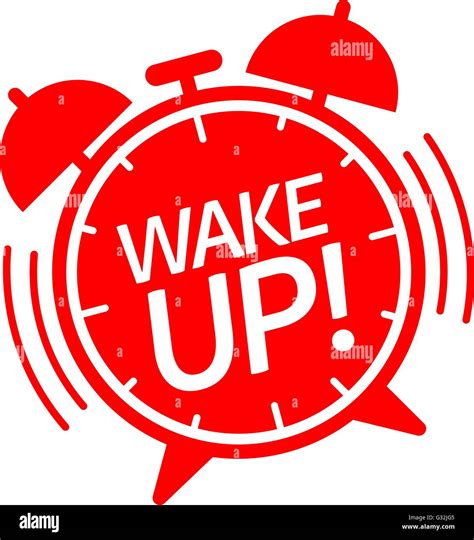 Wake Up Alarm Clock Ringing Vector Illustration Stock Vector Art