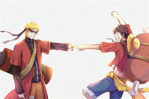 One Piece Crossover Naruto Luffy Naruto Anime Crossover Anime