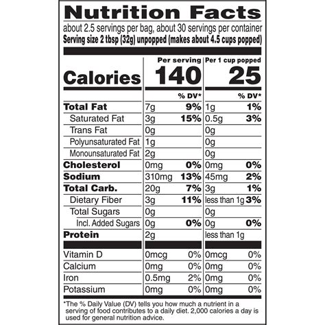 Act Ii Mini Bags Popcorn Nutritional Information Bios Pics