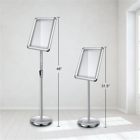 A4 Poster Stand Adjustable Pedestal Sign Stand Stainless Steel