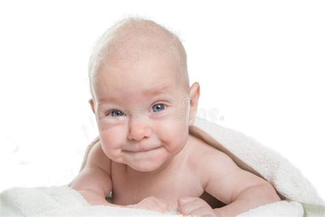 Caucasian Baby Covered With Towel Stock Image Image Of Infant Baby