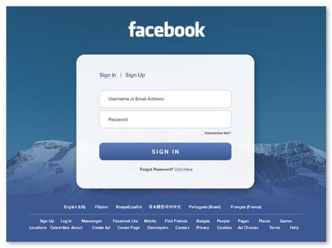 Facebook Log In Page By Percival Mansueto Jr On Dribbble