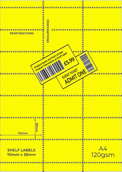 Buy Officegear Yellow Shelf Edge Labels 525 Pack 38x70mm Printable A4