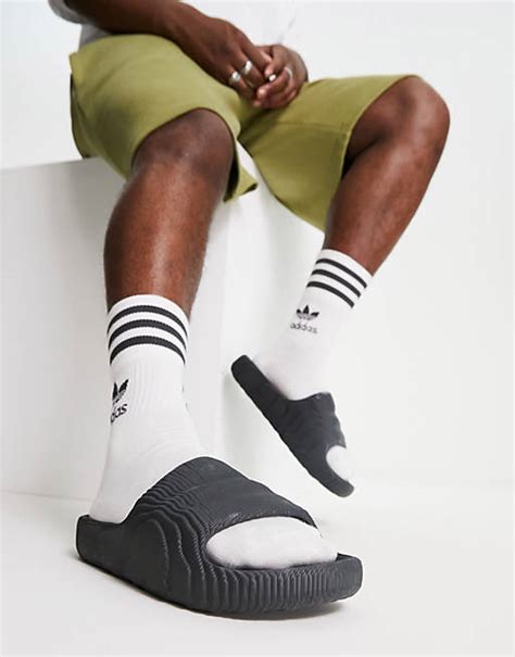 Adidas Originals Adilette 22 Sliders In Black Asos