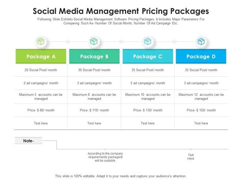 Social Media Pricing Sheet Template
