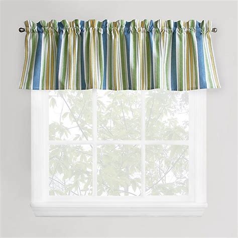 Cape Cod Stripe Window Valance In Bluegreen Bed Bath And Beyond
