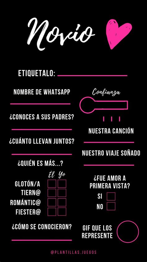 Plantillas Juegos Instagram Template Tag Novio Preguntas Para Mi My