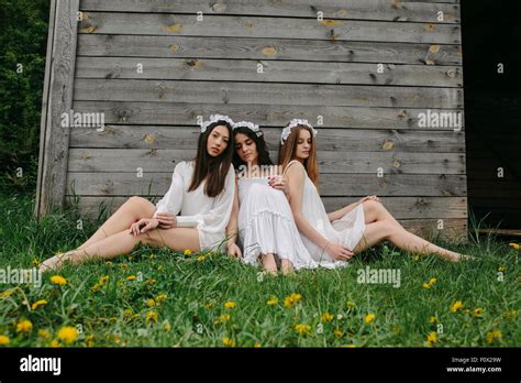 Three Beautiful Girls Stock Photo Alamy