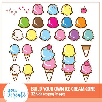 Ice Cream Cone Clip Art Build Your Own Ice Cream Cone By You Create