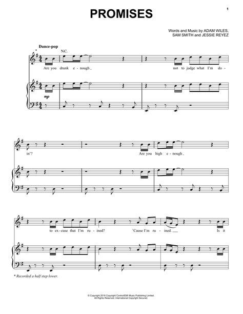 Calvin Harris Promises Feat Sam Smith Sheet Music Pdf Notes Chords Pop Score Piano