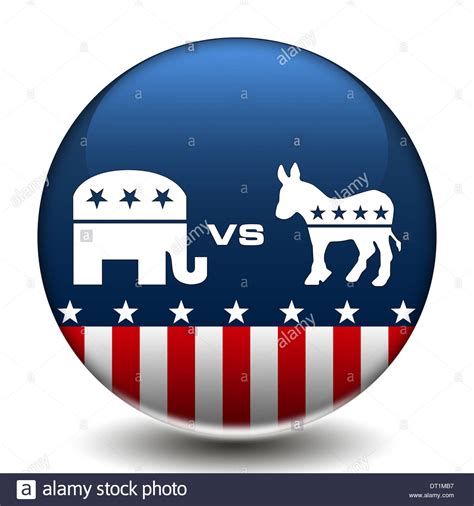 American Democratic And Republican Party Icon Logo Button Stock Photo