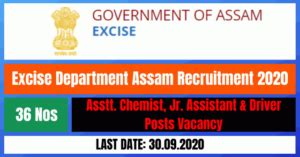 Excise Department Assam Recruitment Apply Online For Asstt
