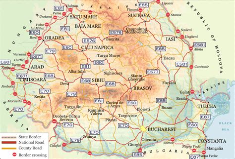 Romania Road Map Travel And Tourism Information Harta Rutiera