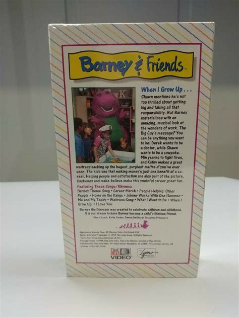 Barney And Friends When I Grow Up Vhs New Sealed Time Life Etsy